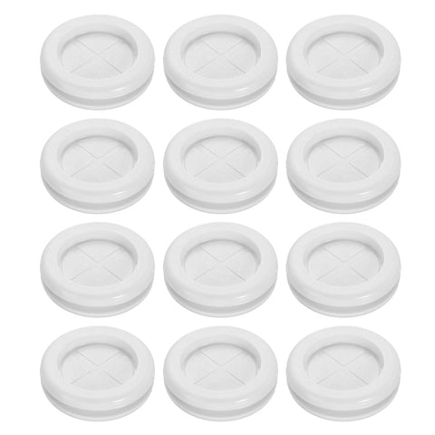 12Pcs Rubber Grommets 1-1/8" (28mm) Drill Hole, 7/8" (22mm) ID Double Sided Hole Plugs Ring Gasket for Firewall Cable Wire Protecting, White