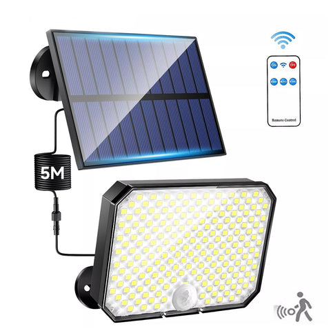 Black LED Solar Motion Sensor Wall Light Outdoor Garden Security Lamp
