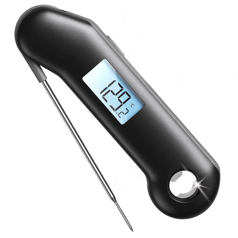 F1 Turbo Digital Meat Thermometer Black – 0.5s Fast Read, IP67 Waterproof