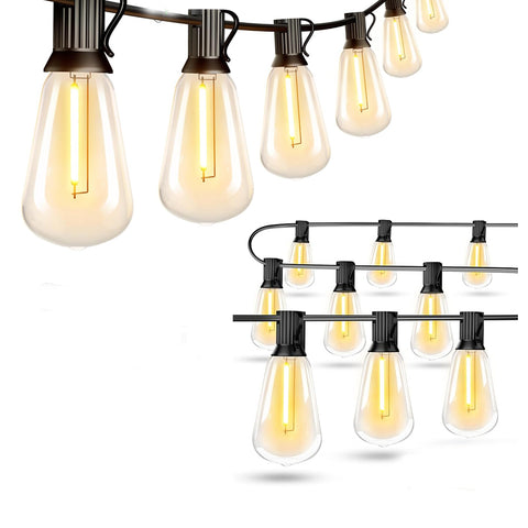 Outdoor LED Festoon Lights Heavy Duty Waterproof 24FT - 25 Bulbs