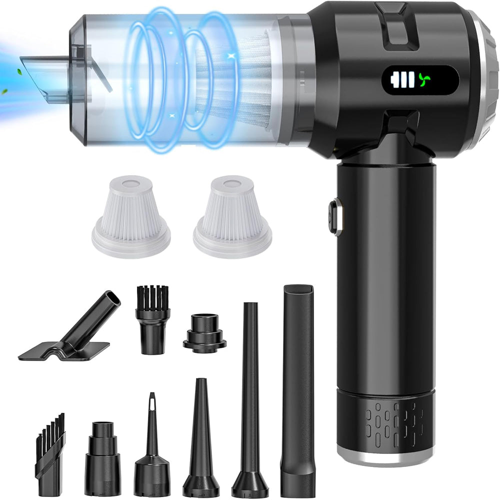 Car Vacuum Cleaner Cordless Silver – Powerful 25000PA Suction, Portable LED Display