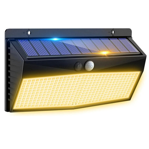 368 LED Solar Motion Sensor Wall Light Outdoor Waterproof Garden Fence Lamp