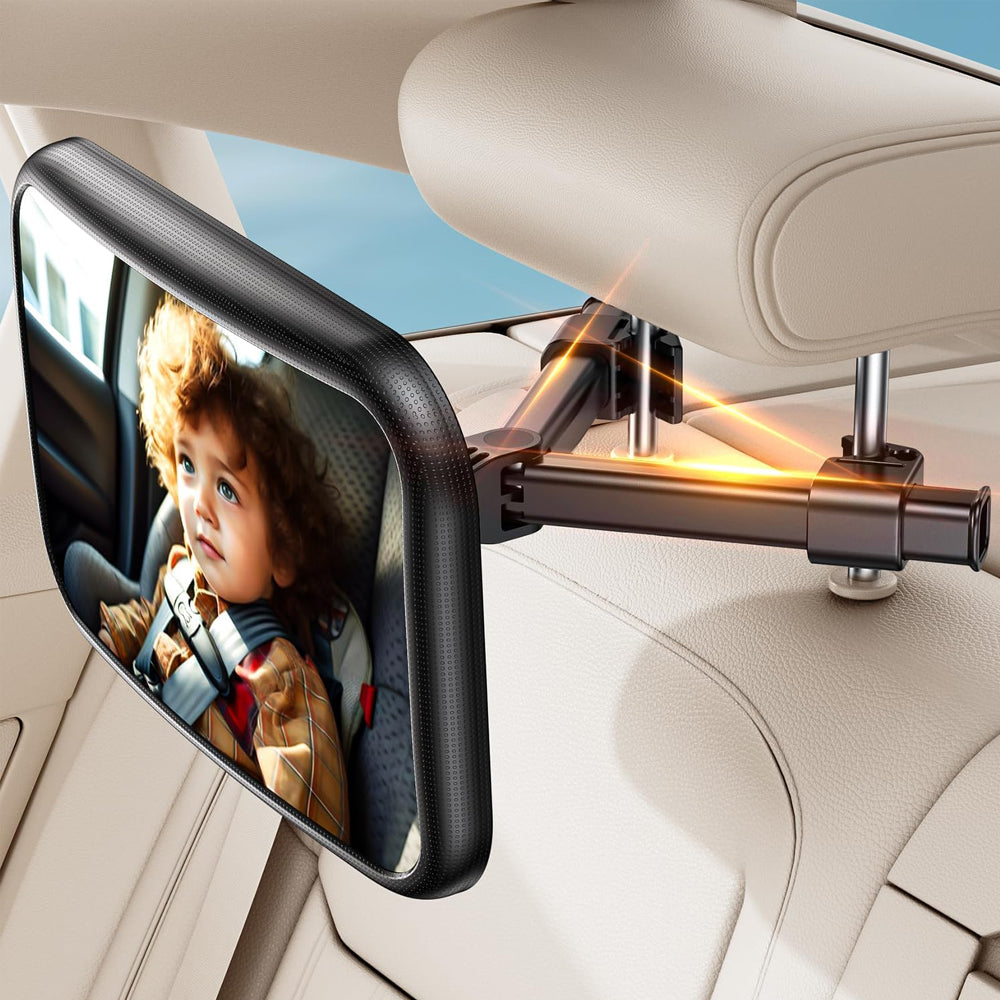 Mirrorsafe Baby Car Mirror Black – 360° Rotation Rear Seat View