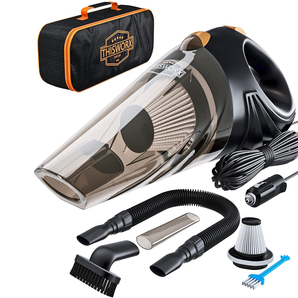 ThisWorx Portable Car Vacuum Cleaner - Lightweight Handheld 12V with Accessories