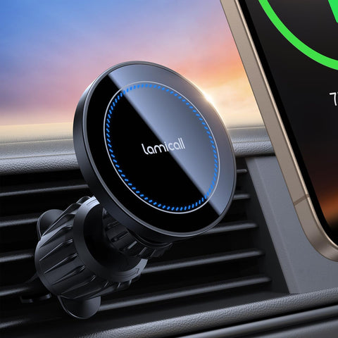 Lamicall 15W Magnetic Wireless Car Charger for iPhone – Black