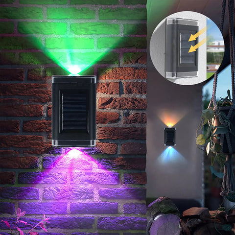 Colourful Solar Powered Black LED Wall Garden Lights 1-8PCS