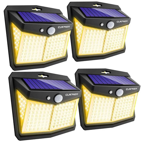 Warm Lighting Solar Wall Lights PIR Motion Sensor Outdoor Garden Lamp