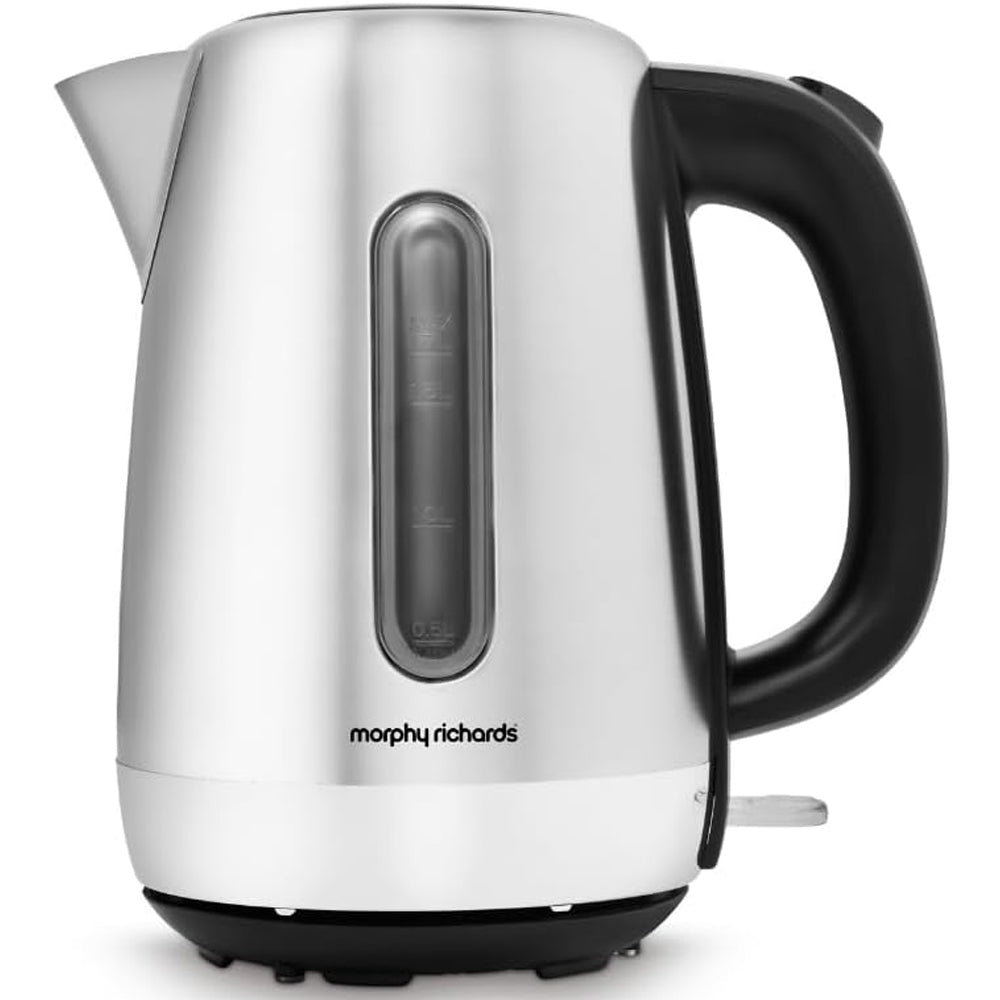 Equip 1.7L Kettle – 3kW Rapid Boil, Removable Limescale Filter, Easy View Water Gauge – Brushed Stainless Steel