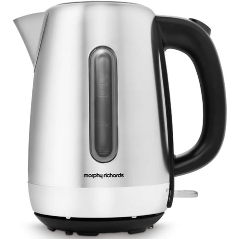 Equip 1.7L Kettle – 3kW Rapid Boil, Removable Limescale Filter, Easy View Water Gauge – Brushed Stainless Steel