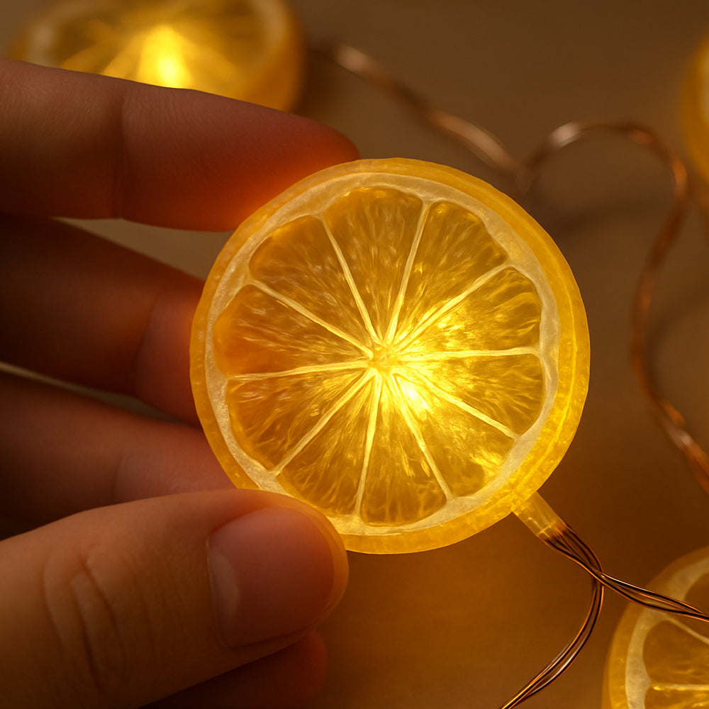 Lemon Slice Fairy Lights – 3M Battery Powered String with Warm Yellow LEDs