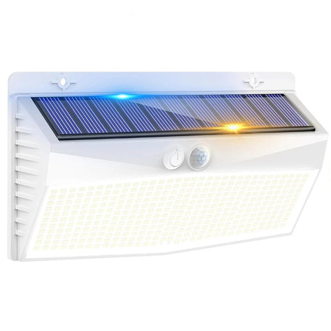 368 LED Solar Power Motion Sensor Wall Light Outdoor Waterproof Lamp – Black