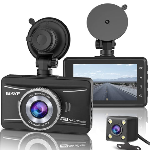 1080P Full HD Front & Rear Dash Cam with Night Vision – Black