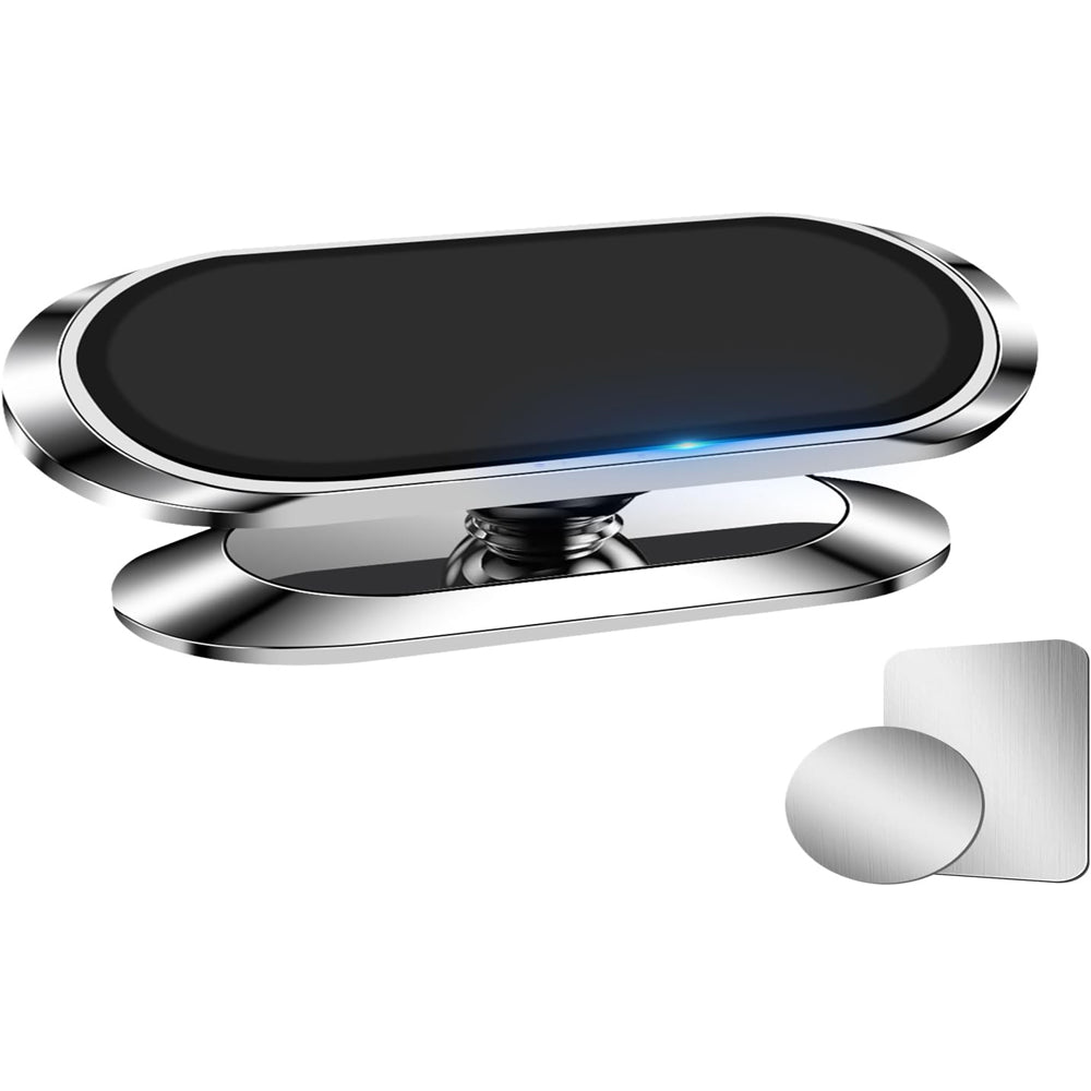 AXFEE Silver Magnetic Car Phone Holder – 8 Strong Magnets, 360° Rotation