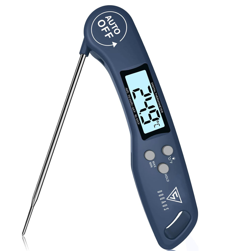 Digital Instant Read Meat Thermometer Navy Blue – Fast, Accurate, Foldable Probe