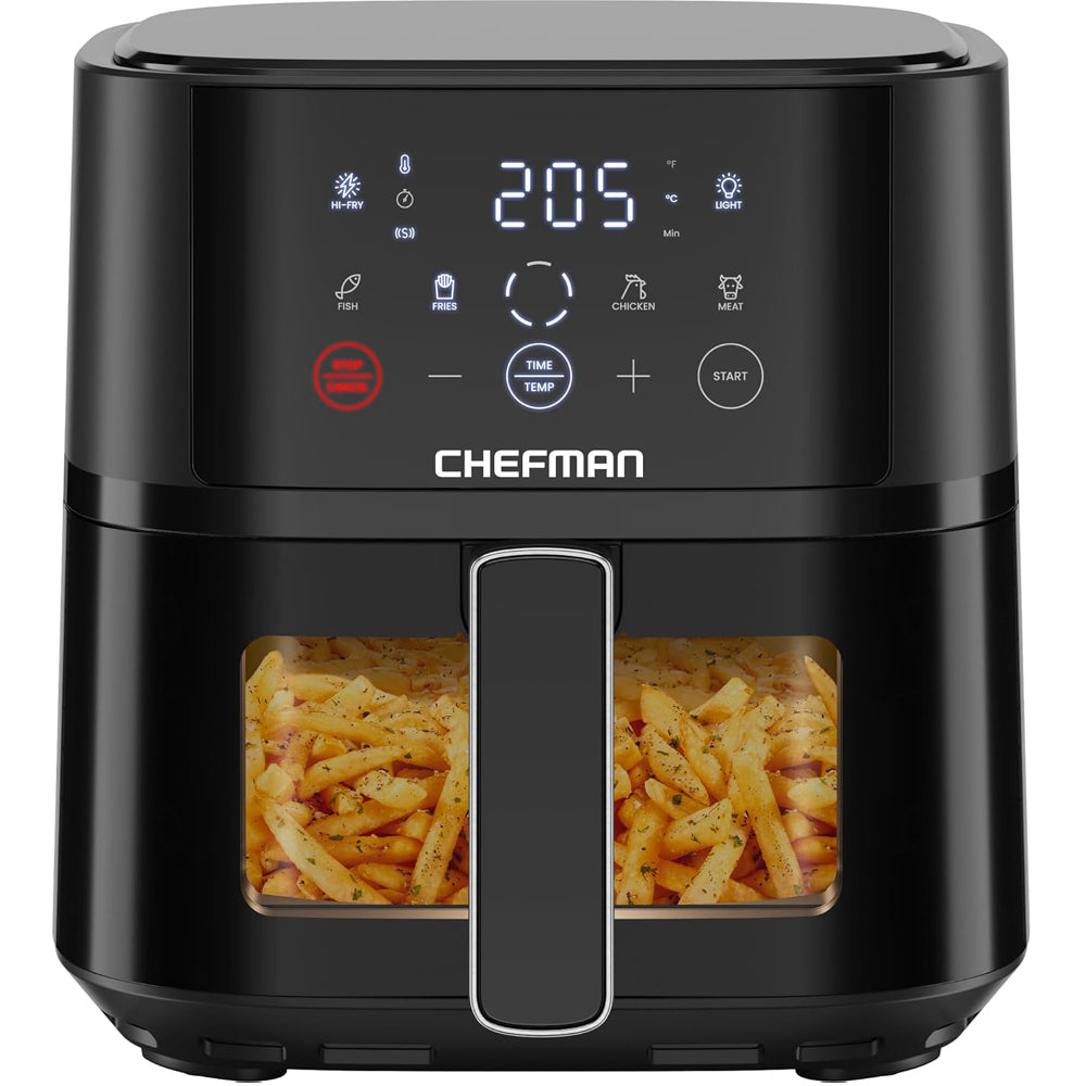 Air Fryer 3.75L – Compact Hi-Fry Technology for Crisp Results, Easy-View Window, 4 Presets, Touch Controls – Black