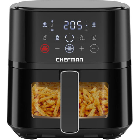 Air Fryer 3.75L – Compact Hi-Fry Technology for Crisp Results, Easy-View Window, 4 Presets, Touch Controls – Black