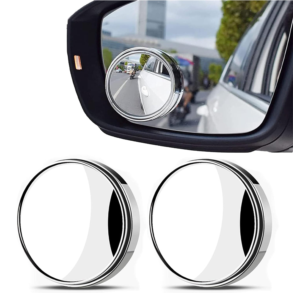 2 Pcs Silver 360° Rotating Blind Spot Mirrors | HD Wide Angle Car Mirrors