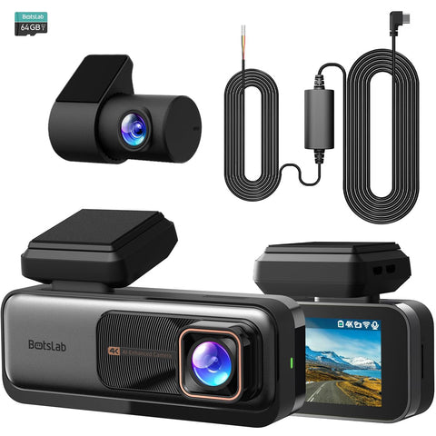 BOTSLAB 4K Dash Cam Front & Rear with Night Vision, GPS & WiFi