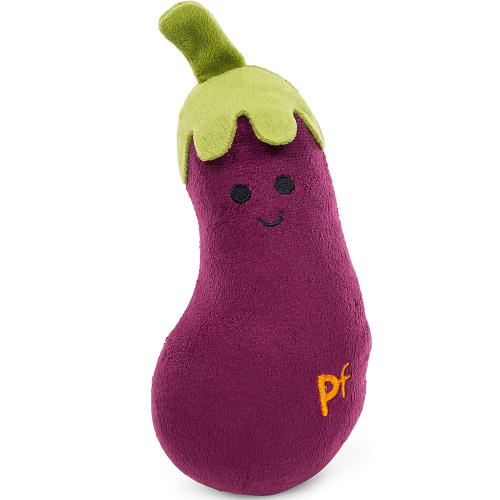 Aubergine Plush Dog Toy with Squeaker