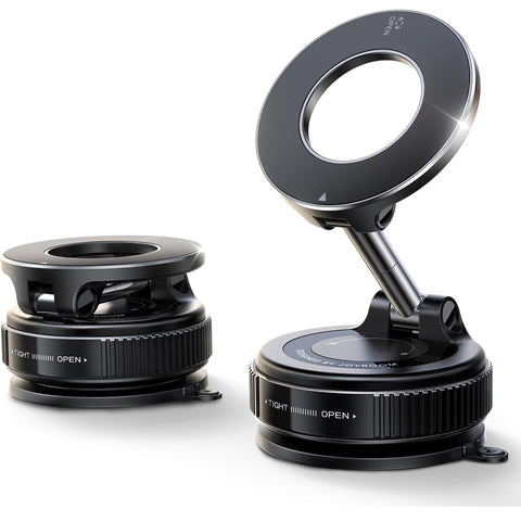 JOYROOM Black Suction Cup MagSafe Car Mount – 360° Vacuum Phone Holder