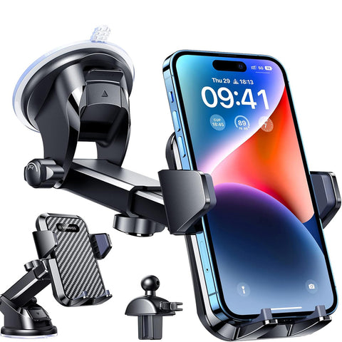 VANMASS Car Phone Holder 2025 Black – 85+ LBS Strong Suction, Rotatable Mount