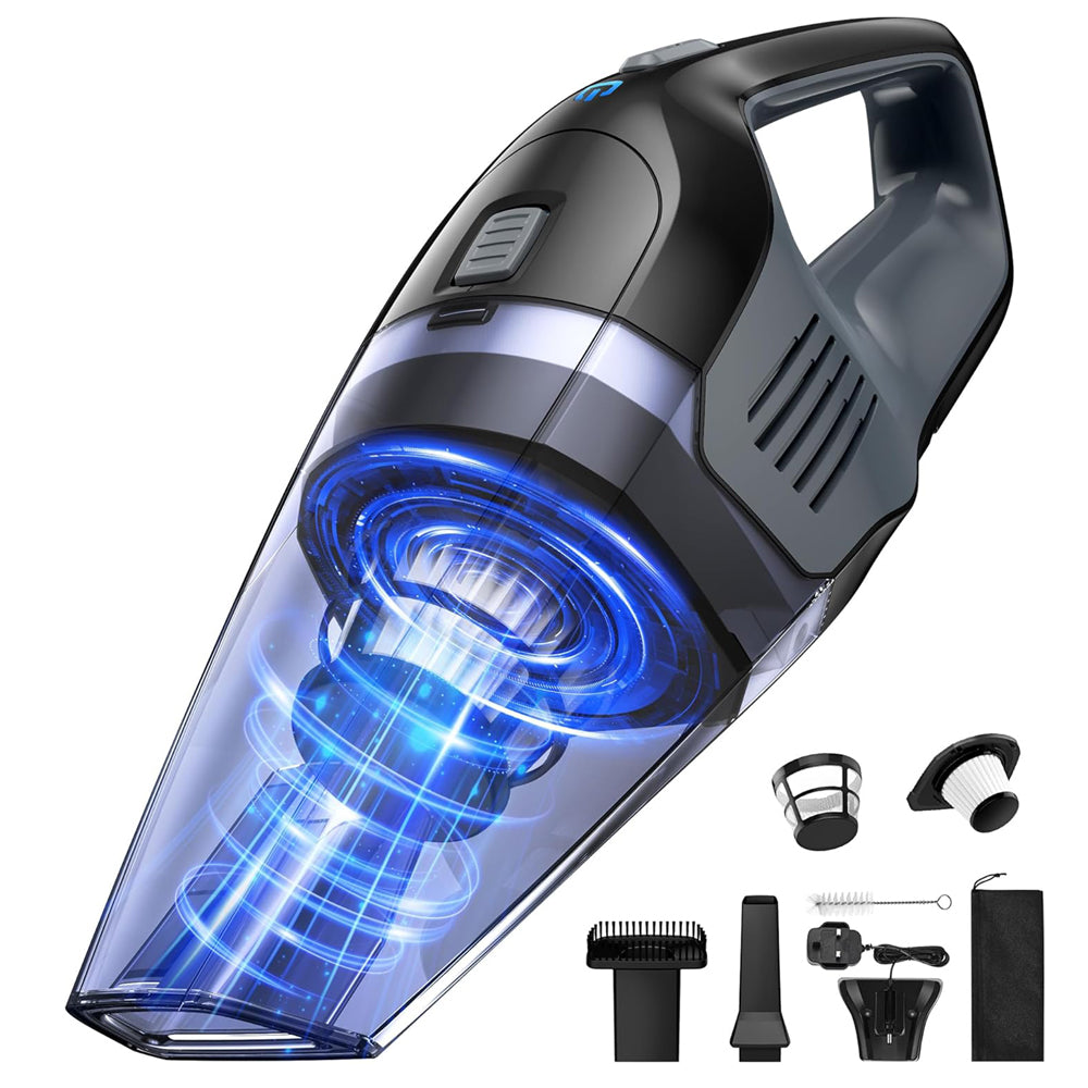 Cordless Handheld Vacuum Cleaner, 8Kpa Powerful Suction Portable Mini Vacuum with 25–30Mins Runtime, Quick Rechargeable Battery for Home, Car, Carpet, Stairs & Pet Hair Cleaning