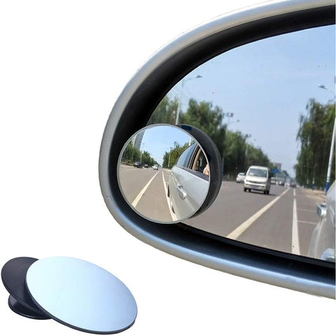 BEEWAY 360° Adjustable Frameless Blind Spot Mirrors – HD Convex Glass (Pack of 2)