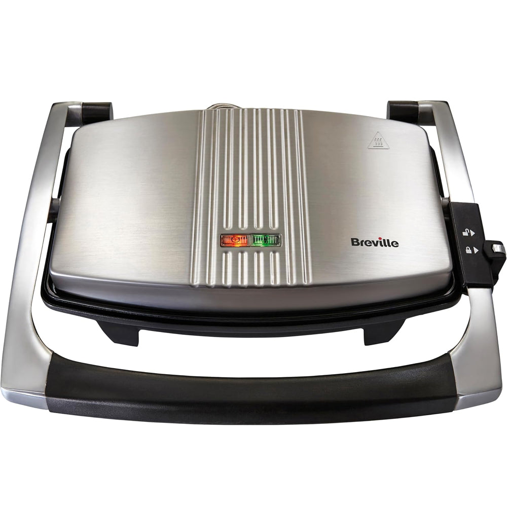 3-Slice Sandwich & Panini Press | Non-Stick Aluminium Plates | Stainless Steel Toastie Maker – Silver [VST025]