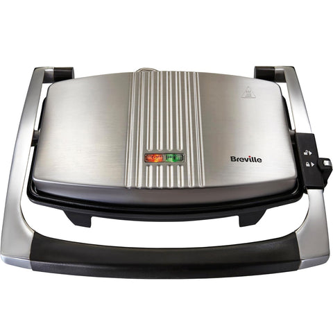 3-Slice Sandwich & Panini Press | Non-Stick Aluminium Plates | Stainless Steel Toastie Maker – Silver [VST025]