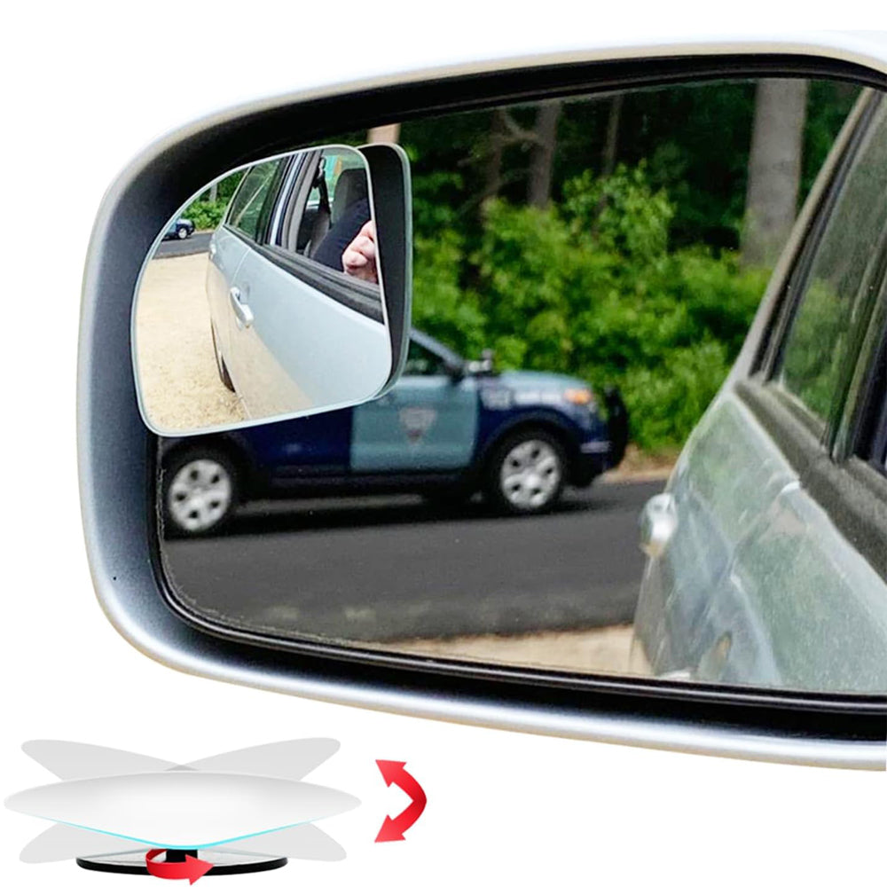 Ampper Fan Shaped Blind Spot Mirror Pack of 2 – HD Glass Frameless Adjustable Wide Angle