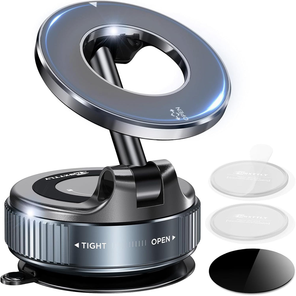 Vmag-S1 Black Vacuum Magnetic Phone Holder for Car 360° Rotatable