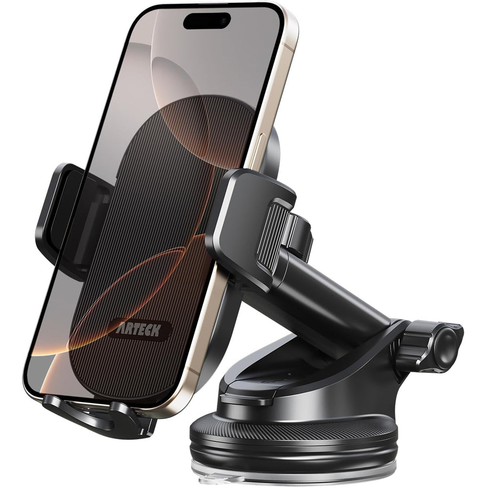 Arteck Black Universal 360° Car Phone Mount for Dashboard & Windshield