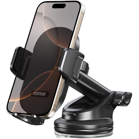 Arteck Black Universal 360° Car Phone Mount for Dashboard & Windshield