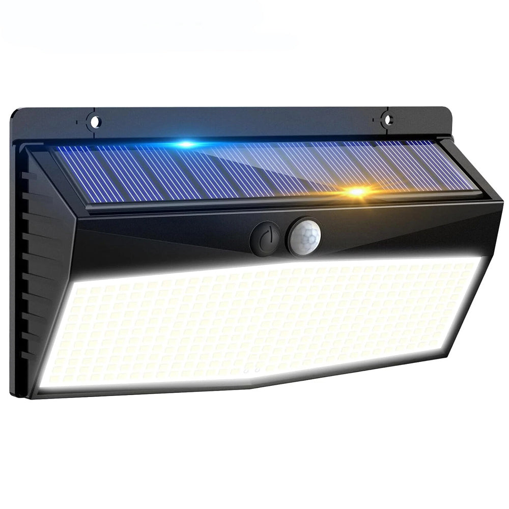 368 LED Solar Power Motion Sensor Wall Light Outdoor Waterproof Lamp – Black