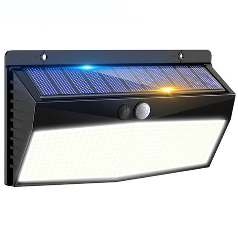 368 LED Solar Power Motion Sensor Wall Light Outdoor Waterproof Lamp – Black