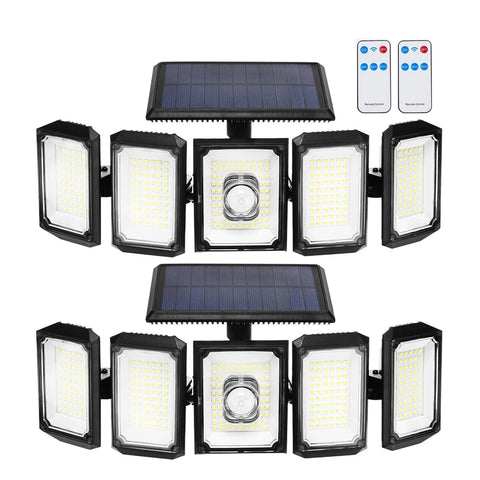 3/4/5-Head Solar Flood Light with Motion Sensor – LED Outdoor Security Wall Lamp for Garden, Yard & Driveway