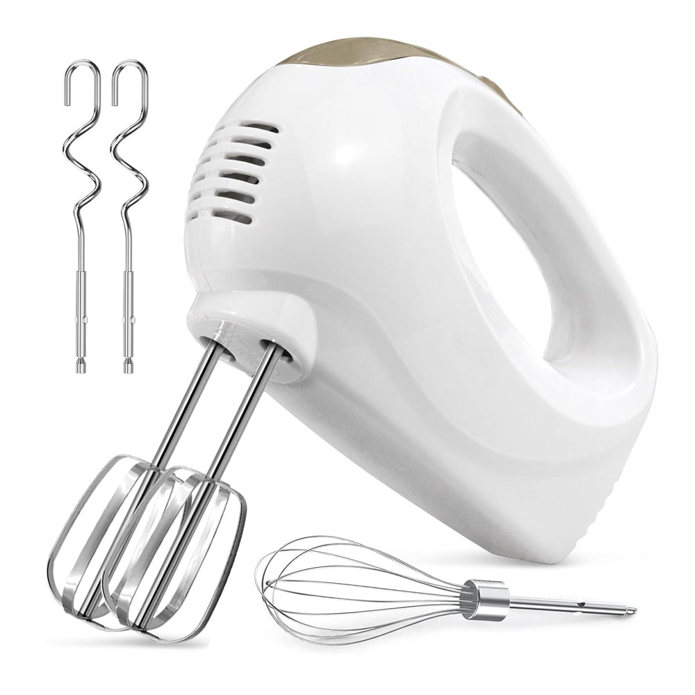 Hand Electric Mixer 180W – 5-Speed Handheld Beater with Turbo, Eject Button & 5 Stainless Steel Attachments for Baking, Cake & Dough