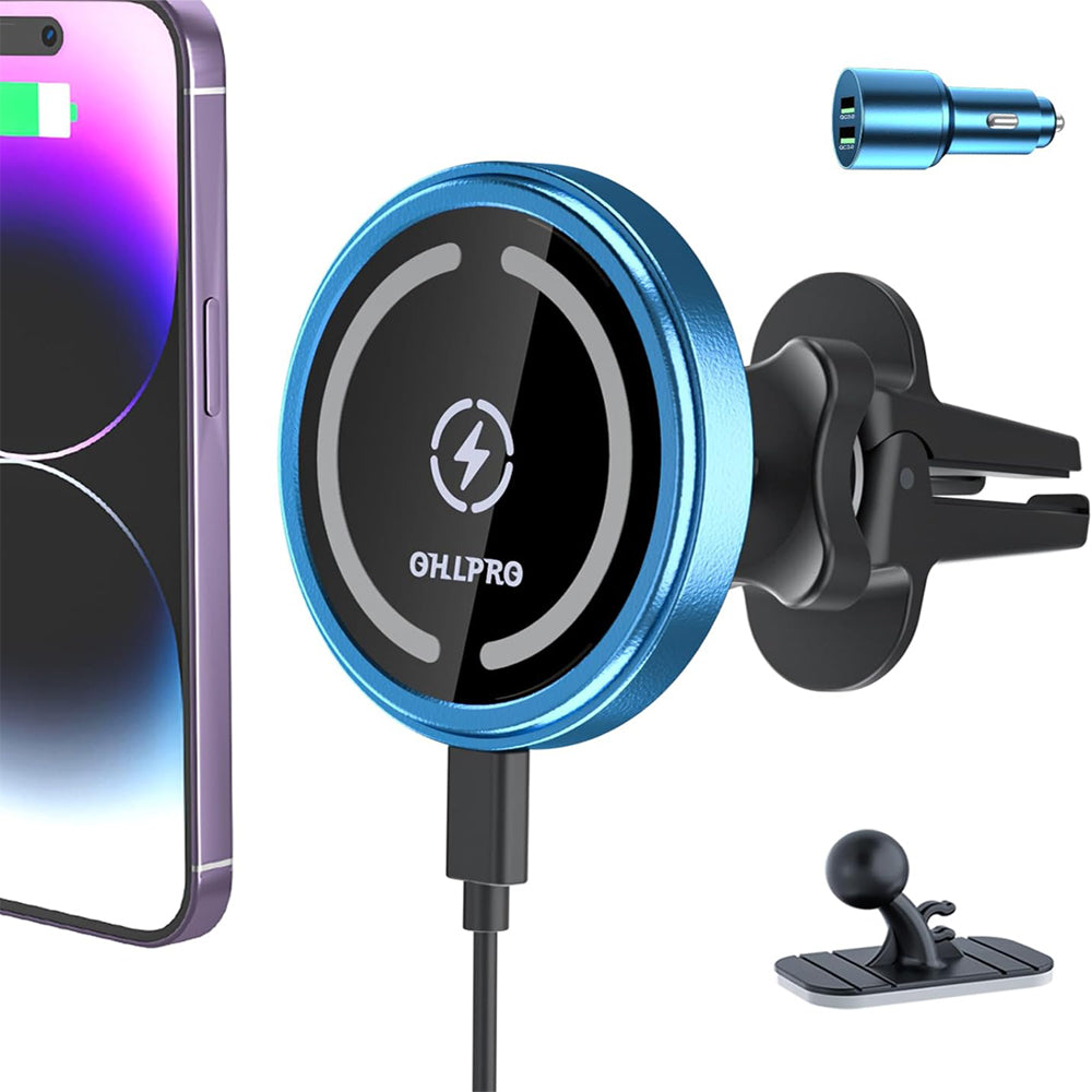 OHLPRO iPhone 16 MagSafe Car Mount Charger 15W Fast Charging