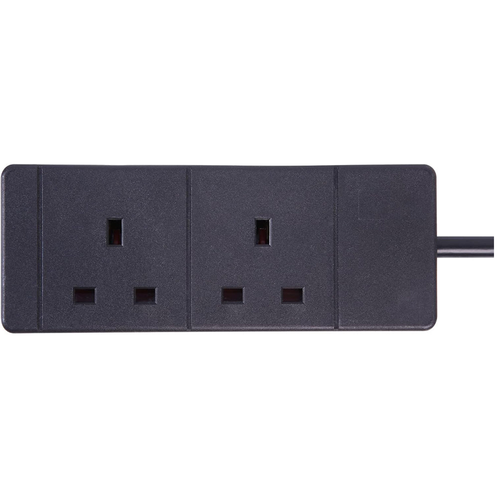 PRO ELEC 2 Socket Extension Lead 10m Black