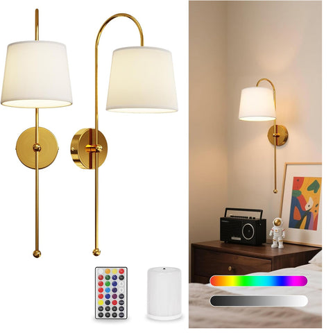 Rechargeable Battery Operated Wall Lights with Remote