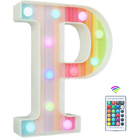 Rainbow LED Letter Light P 16 Color Remote