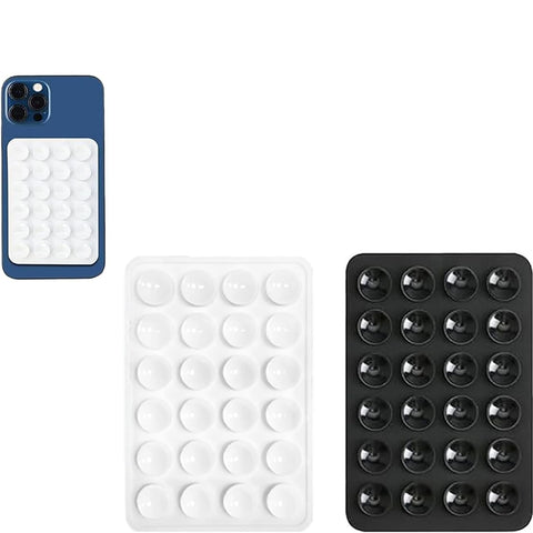 Leeneen 2PCS Silicone Suction Phone Case Mount – White Black