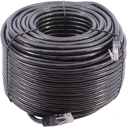 Smedz CAT6 50 m Full Solid Copper UTP 24 AWG Indoor / Outdoor Plug and Play Network Cable GigaBit Ethernet Patch Lead – Black