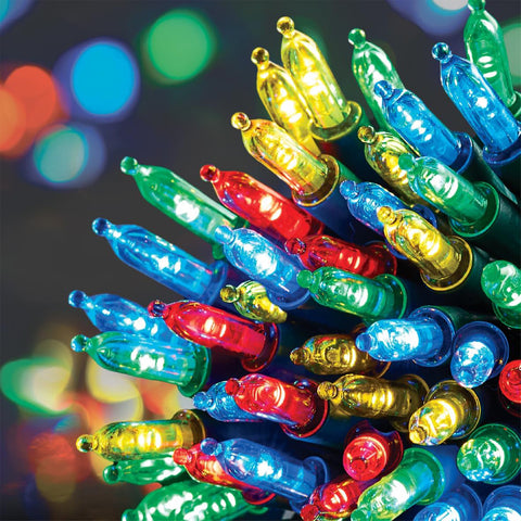 100 Multicolour LED Christmas Tree Fairy Lights – 12.9m Decorative Static String Lights for Indoor & Outdoor Holiday Decoration