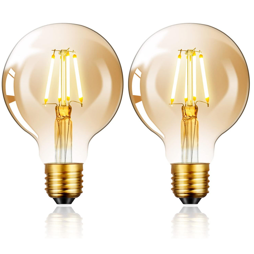 Vintage Edison LED Bulb E27 4W G80 Warm White Pack of 2