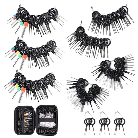 Kikerike 139 Pcs Terminal Removal Tool Kit Depinning Tool Set Electrical Connector Pin Extractor Automotive Wire Release Tool With Protective Bag