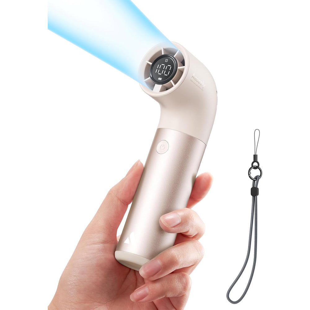 Aecooly Portable Handheld Fan, Powerful Turbo Mini Fan,15H Max Cooling Time,19000 RPM High Speed Aero Pro,6 Speeds Aluminum Case, Pocket Rechargeable Personal Small Travel GIfts for Women Men -Gold