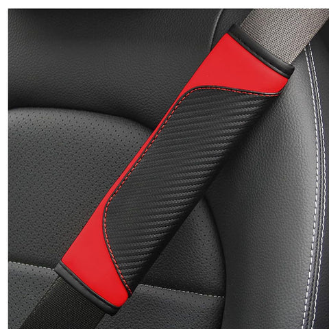 JNNJ 2PCS Carbon Fiber Car Seat Belt Covers