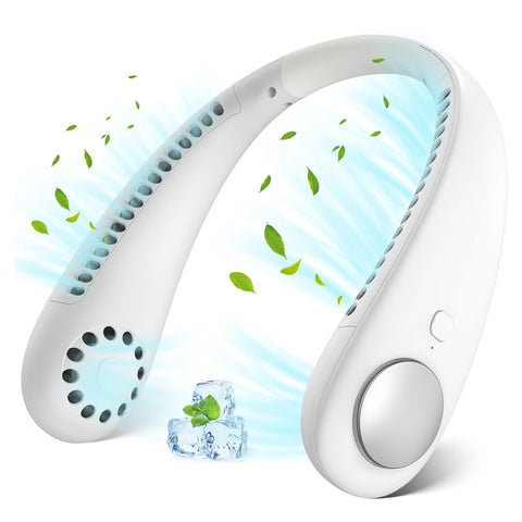 Neck Fan Bladeless 360° Rechargeable White