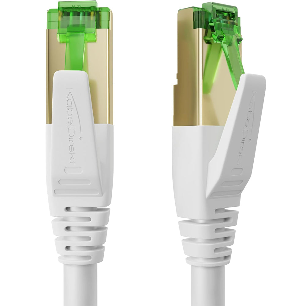 KabelDirekt – Cat 7 Network Cable – 2m – 10 Gigabit LAN Cord & Ethernet Cable – Available in 0.25-30m (suitable for high-speed networks, PC, gaming, switch, router and modem, RJ45 – white)
